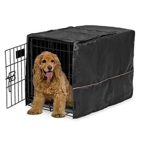 30.5" x 20" x 20 Midwest Quiet Time Crate Cover Black Polyester