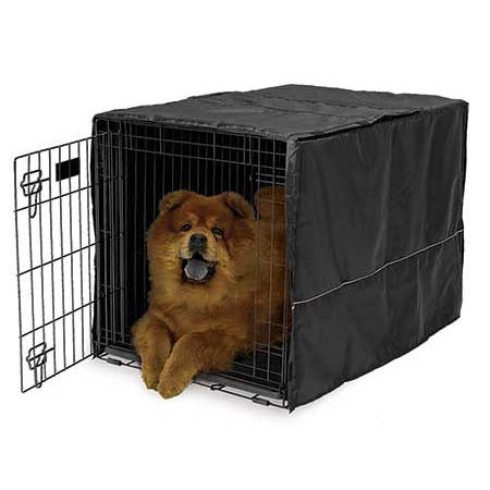 36" x 23.5" x 24" Midwest Quiet Time Crate Cover Black Polyester